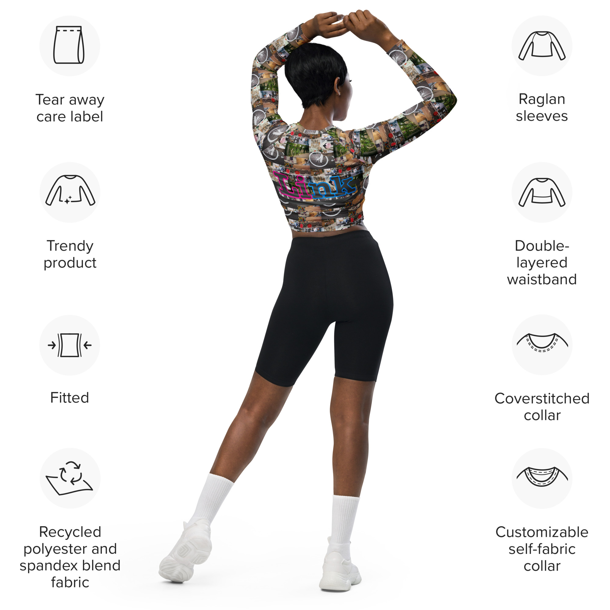 LINK Long-Sleeve Crop Top - Image 3