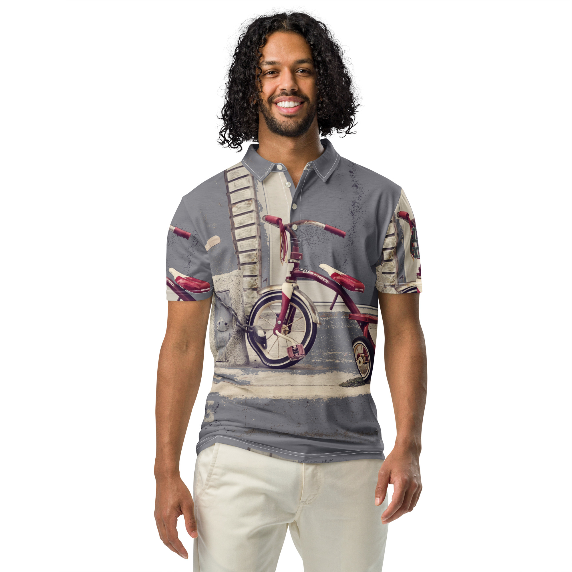 LINK Tricycle Men’s SLIM FIT Polo - Image 2