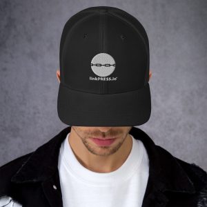 linkPRESS White Logo Trucker Cap