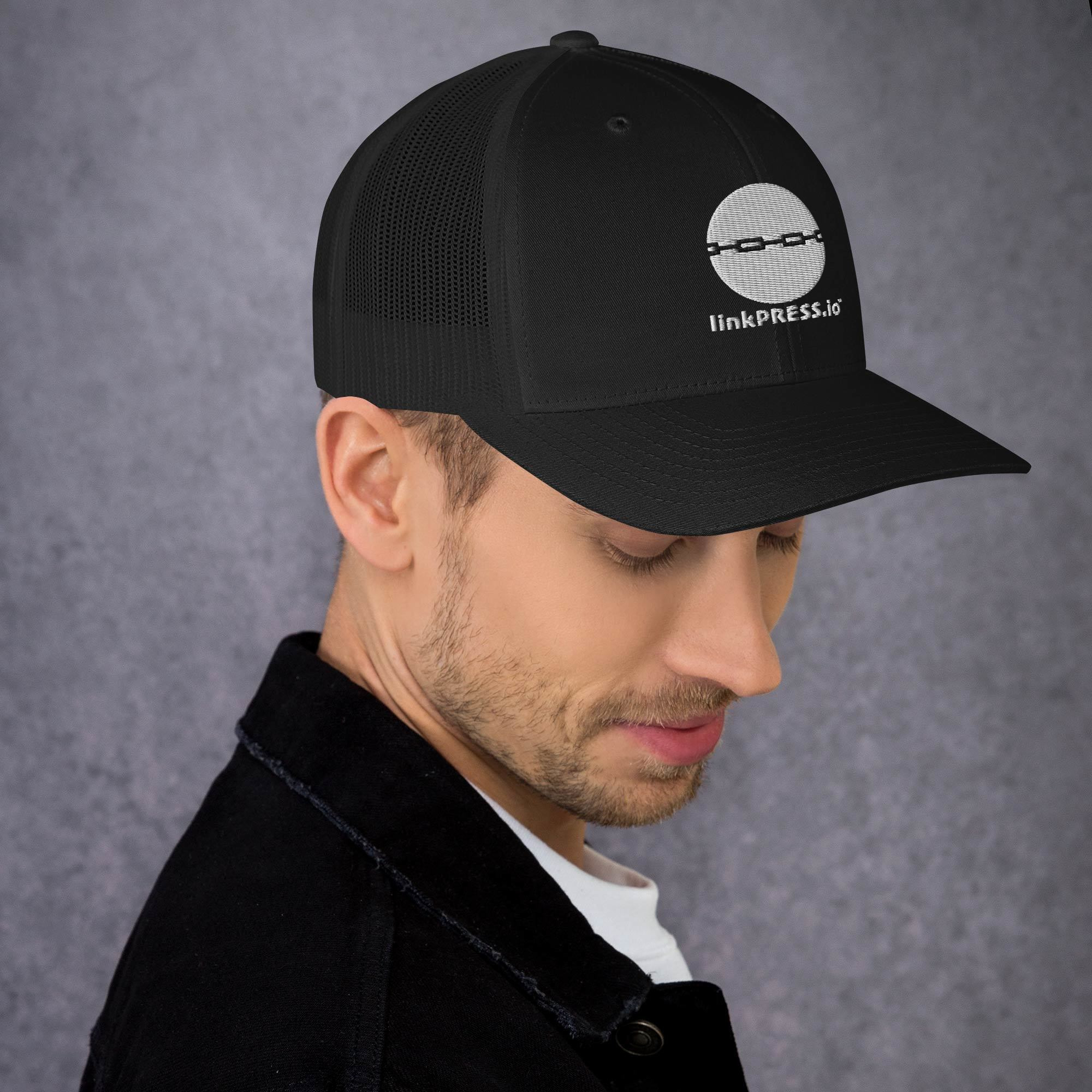 linkPRESS White Logo Trucker Cap - Image 3