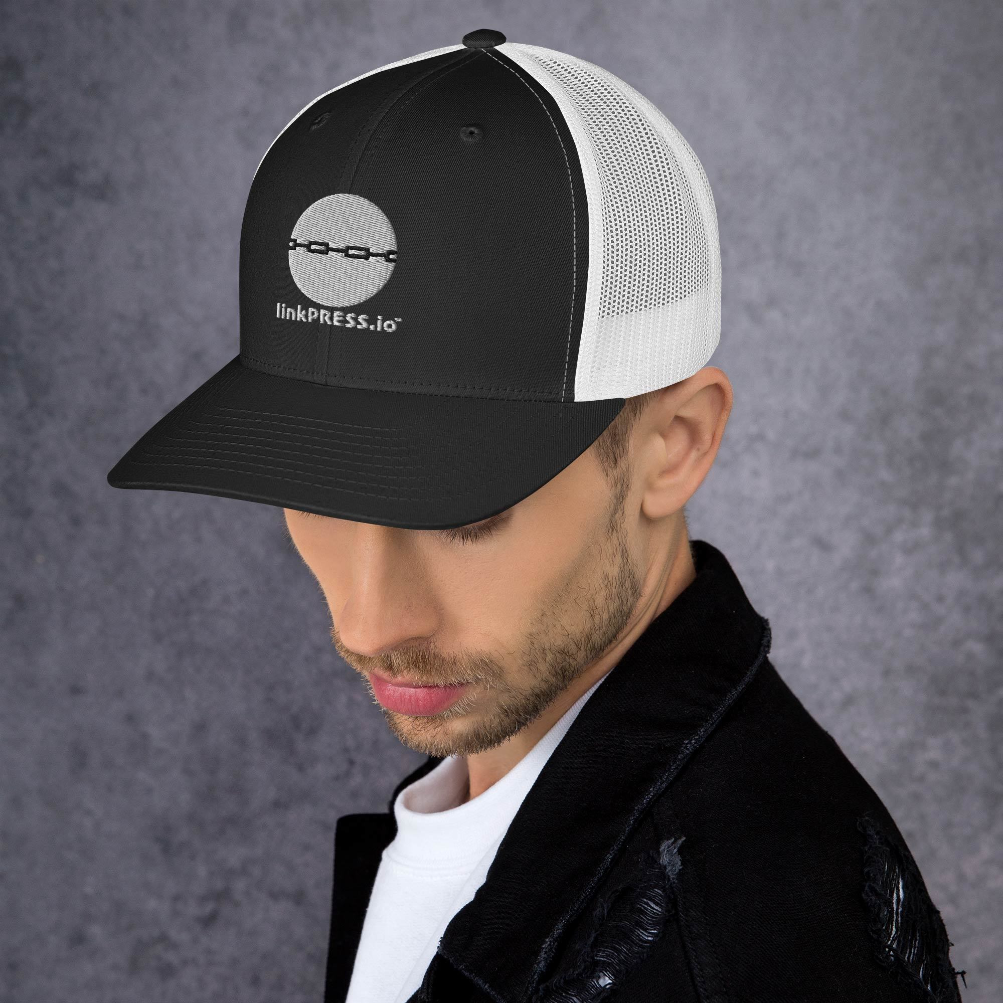 linkPRESS White Logo Trucker Cap - Image 5