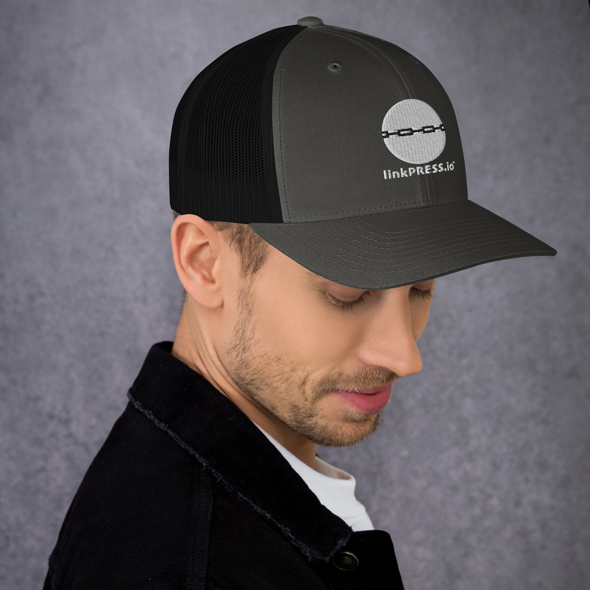 linkPRESS White Logo Trucker Cap - Image 9