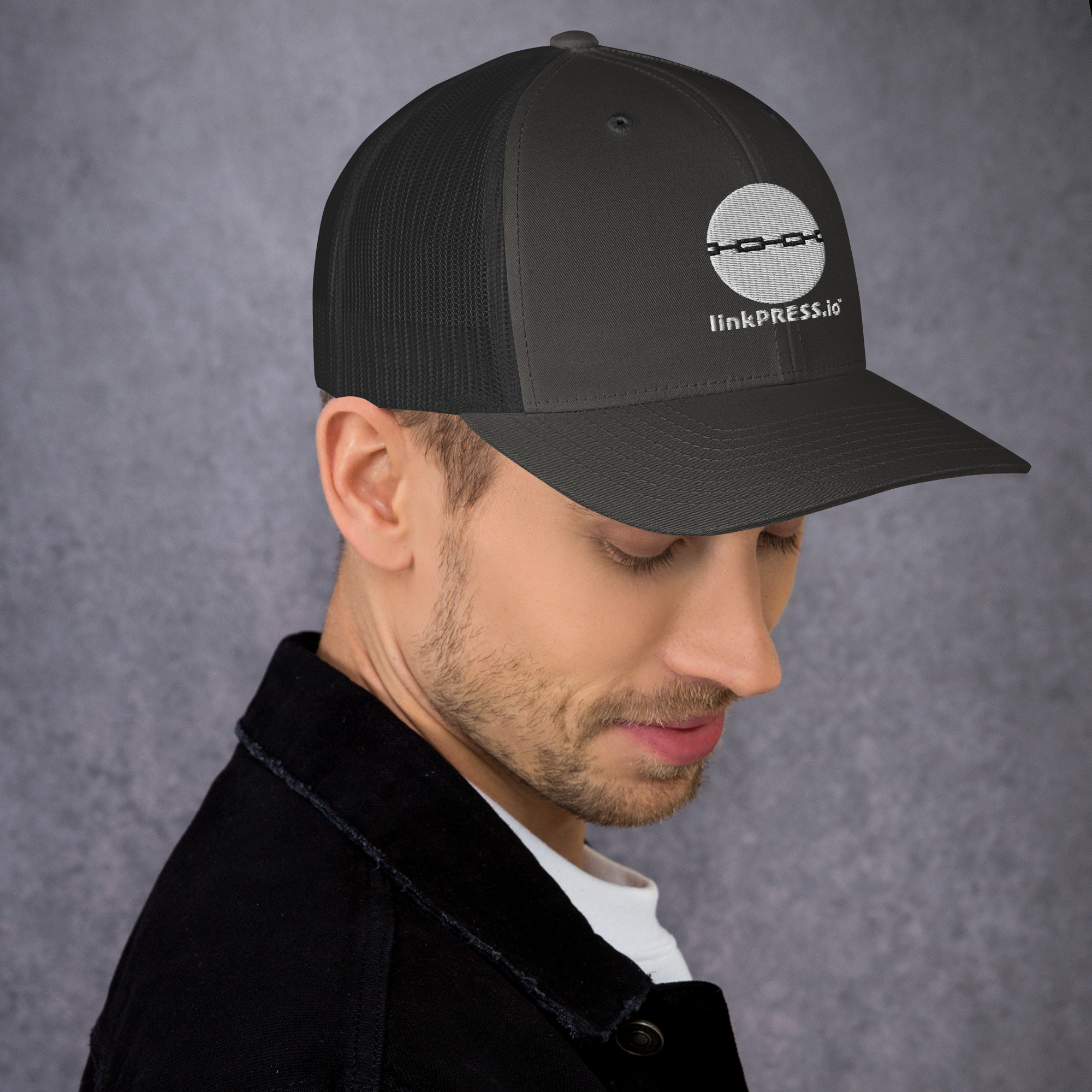 linkPRESS White Logo Trucker Cap - Image 12