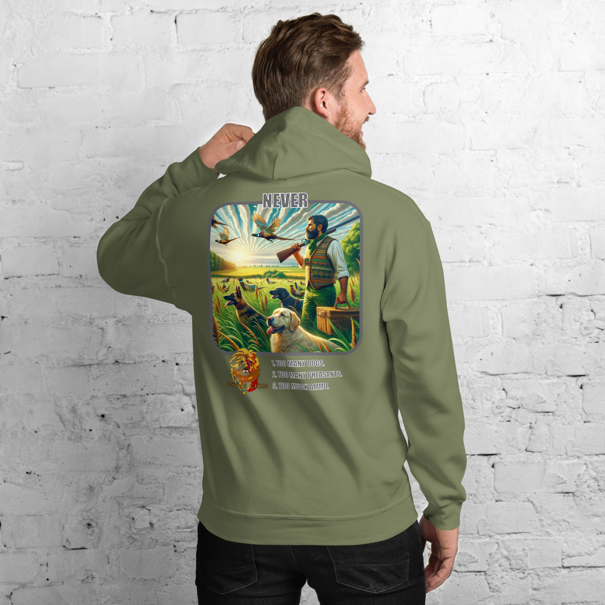 Active Lion Never Too Unisex Hoodie
