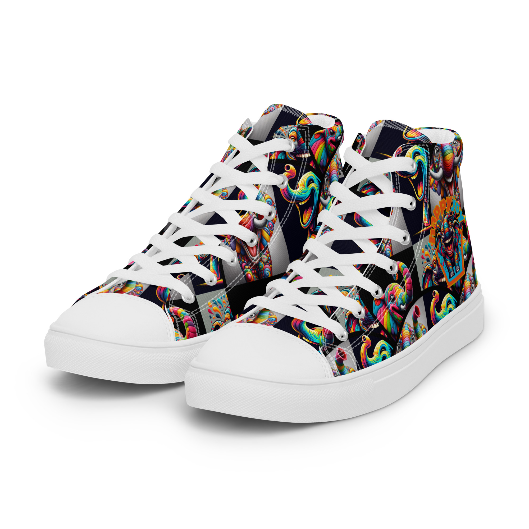Happy Joy Women’s High Top Canvas Shoes - Image 17