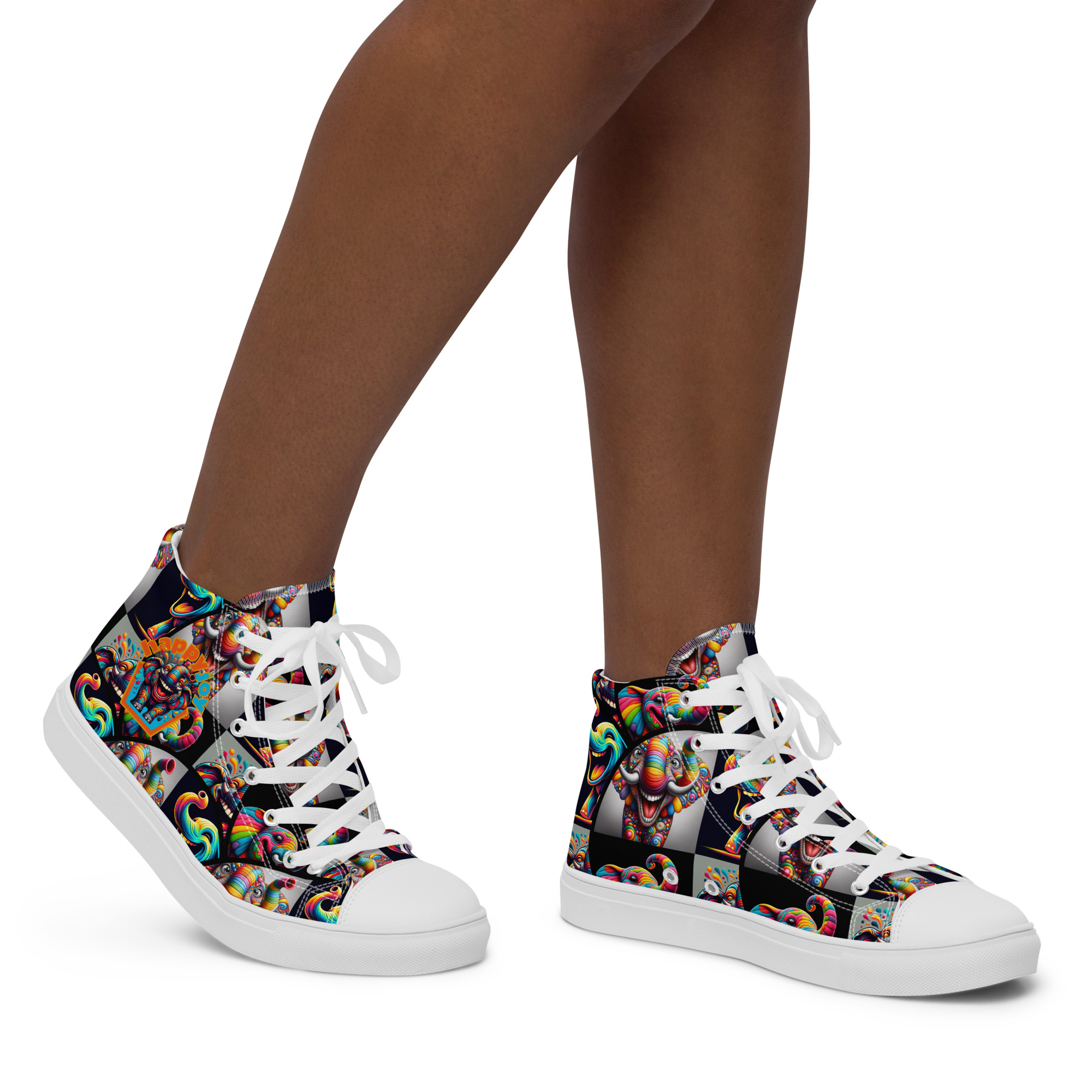 Happy Joy Women’s High Top Canvas Shoes - Image 3